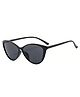 SYGA Style Cat-Eye Ultra-Light Sunglasses Anti-UV Big Face Myopia Sunglasses(Black frame gray)