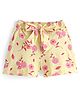 Honeyhap Premium 100% Cotton Single Jersey with Bio Finish Shorts With Floral Print  -Yellow