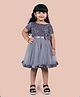 SHRITHI Fashion Fab Half Sleeves Seamless Sequin Bodice Embellished  & Bow Detailed Fit & Flare Dress - Grey