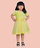 SHRITHI Fashion Fab Half Sleeves Seamless Sequin Bodice Embellished & Bow Detailed Fit & Flare Dress - Yellow