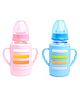 The Little Lookers High Borosilicate Glass Feeding Bottle for Baby/Feeder for Newborn Super Soft Flow Control & Anti Colic Nipple for Infants/Toddlers - Pink & Blue (120ml)