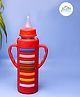 The Little Lookers High Borosilicate Glass Feeding Bottle for Baby/Feeder for Newborn | Super Soft Flow Control & Anti Colic Nipple for Infants/Toddlers - Red (240ml)