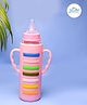 The Little Lookers High Borosilicate Glass Feeding Bottle for Baby/Feeder for Newborn | Super Soft Flow Control & Anti Colic Nipple for Infants/Toddlers - Pink (240ml)