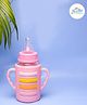 The Little Lookers High Borosilicate Glass Feeding Bottle for Baby Feeder for Newborn Super Soft Flow Control & Anti Colic Nipple for Infants Toddlers - Pink (120ml)