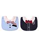 THE LITTLE LOOKERS Unisex Cotton Baby Bibs with Bow Tie for Infants/Toddlers-Sky Blue & Navy Blue (3-24 Months)