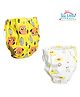 THE LITTLE LOOKERS Potty Training Pants for Babies I Reusable & Waterproof Pull up Underwear | Cloth Diaper for Babies-Yellow & White Duck (6 Months - 12 Months) (Pack of 2)
