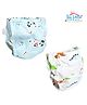 THE LITTLE LOOKERS Potty Training Pants for Babies I Reusable & Waterproof Pull up Underwear | Cloth Diaper for Babies-Blue & White Dino - Medium (1 Year - 2 Years) (Pack of 2)