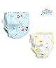 THE LITTLE LOOKERS Potty Training Pants for Babies I Reusable & Waterproof Pull up Underwear | Cloth Diaper for Babies-Blue & White Duck - Large (1 Year - 2 Years) (Pack of 2)