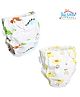 THE LITTLE LOOKERS Potty Training Pants for Babies I Reusable & Waterproof Pull up Underwear | Cloth Diaper for Babies-White Dino & Duck - Medium (1 Year - 2 Years) (Pack of 2)