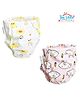 THE LITTLE LOOKERS Potty Training Pants for Babies I Reusable & Waterproof Pull up Underwear | Cloth Diaper for Babies-Pink & White Duck - Large (2 Years - 3 Years) (Pack of 2)