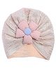 THE LITTLE LOOKERS Floral Detailed Soft Turban Cap - Baby Pink