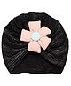 THE LITTLE LOOKERS Floral Detailed Soft Turban Cap - Black