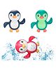 OPINA Swimming Penguin Wind Up Bath Toys Pack of 3 - (Color May Vary)
