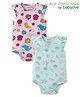 Babyoye Eco Conscious Cotton Knit Frill SleevesOnesies Aquatic Animal Print Pack of 2  -Pink & Blue
