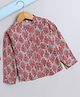 The Magic Wand Full Sleeves Floral Printed Chinese Collar Shirt-Grey
