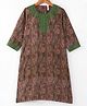 Kriti Viscose Woven Full Sleeves Ajrakh Printed Jalabiyas - Brown & Green