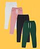 Anthrilo Pack Of 4 Solid Fleece Joggers - Multi Colour