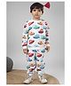 Polka Tots Cotton Full Sleeves Cars Printed Tee & Joggers - White