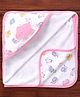 Child World Terry Knit Towel & Wrappers Elephant Patch & Print L 80 x B 80 cm -Pink