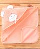 Child World Terry Knit Towel & Wrappers Bear Patch L 80 x B 88 cm -Peach