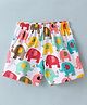 Child World Interlock Knit Shorts Elephant Print - White