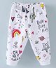 Child World Interlock Cotton Knit Full Length Printed Lounge Pant - White