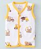 Child World Interlock Knit Sleeveless Vest Construction Vehicle Print - Yellow