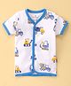 Child World Interlock Knit Half Sleeves Vest Construction Vehicle Print - Blue