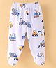 Child World Interlock Cotton Knit Footed Bootie Legging  JCB Print - Blue & White
