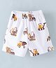 Child World Interlock Knit Shorts Vehicle Print - White & Brown