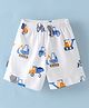 Child World Interlock Knit Shorts Vehicle Print - White & Blue