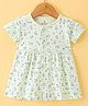 Child World Cotton Interlock Knit Half Sleeves Frock Bear Print - Green