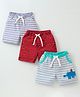 Mark & Mia Cotton Knit Shorts Stripes & Dino Print Pack of 3  - Multicolour