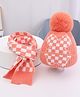 Little Surprise Box Cotton Checkered Winter Beanie & Neck Muffler Set -Peach