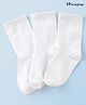 Honeyhap Premium Cotton Bamboo Below knee Length Solid Socks Pack of 3 - White