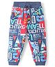Babyhug Cotton Looper Knit Full Length Lounge  Pant Text Print -  Navy Blue