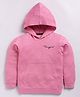 TOONYPORT Full Sleeves Brand Name Printed Looper Hooded Sweatshirt - Pink