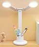 Elecart 3 Colour Mode Dual Head Study LED Lamp Pen Holder 180 Rotating Foldable & Flexible Neck Finger Touch On/Off Lamp