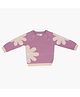 A Toddler Thing Full Sleeves Floral Designed Sweater - Lilac