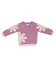 A Toddler Thing Full Raglan Sleeves Floral Designed  Sweater - Lilac