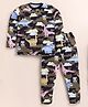 Little Marine Boys Full Sleeves Camouflage Printed Coordinating   Night Suit Set - Dark Grey