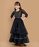 Little Marine Full Sleeves Round Neck Fit & Flare Dress - Black