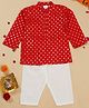 Saka Designs By Sapna Full Sleeves Ethnic Motif Printed Kurta With Pyjama Set - Red & White