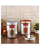 HAZEL Steel Kitchen Storage Containers Tranparent Air Tight Containers for Storage, 1000 ml, Set of 2