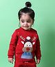 Greendeer 100% Cotton Jacquard Full Sleeves Reindeer Printed Sweater - Cherry Red