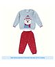 Greendeer 100% Cotton Jacqaurd Full Sleeves Hearth Warming Polar Bear Printed Sweater With Lower - Powder Blue & Cherry Red