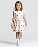 Primo Gino Cotton Elastane Frill Sleeves Dress With Polka Dot Print - Ivory