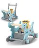 Baybee 3 in 1 Puppy Baby Rocking Chair Cum Ride On Push Car for Kids with Food Tray, Seat Belt & Backrest - Blue