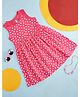 Pantaloons Junior Sleeveless Hearts Printed & Bow Detailed Dress - Pink