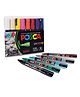 Uniball Posca 5M 1.8 mm-2.5 mm Bullet Shaped Markers, Multicolor Ink, Pack of 16